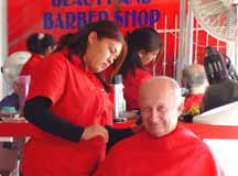 Dave getting hair cut